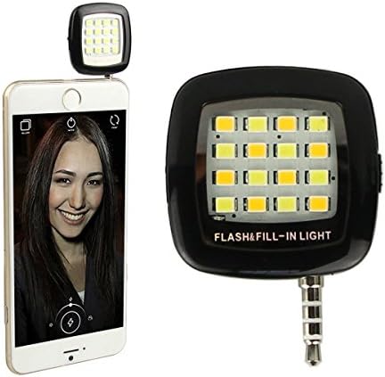 Microtimes Mini Portable 16 LED Spotlight smartphone led flash fill light for iPhone 6s ipad mini 4 and Android Devices,External Flash Fill Light Selfie