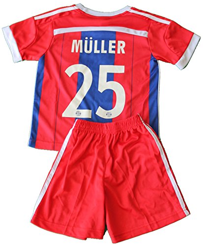 2014/2015 BAYERN MUNCHEN MUNICH FC HOME THOMAS MULLER 25 FOOTBALL SOCCER KIDS JERSEY & SHORT