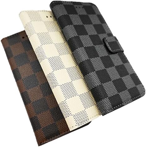iPhone 6 [4.7] Wallet Case Perfect Fit Slim Design With Card, ID And Cash Slots- Checkered Classic White