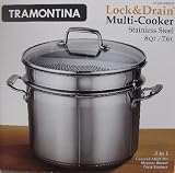 8 Quart Multi Cooker Pasta Lock & Drain 3 in 1 Stock Pot Set