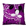 100% Thai Silk Decorative Pillow - Bean Leaf Purple (18x18")