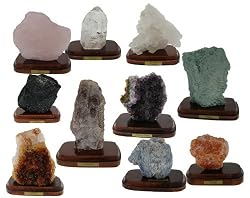 Set of 10 Crystals Rose Quartz, Crystal Quartz, Sodalite, Aventurine, Amethyst.