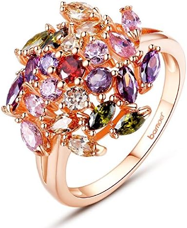 Fashion Charm Flower Inlay AAA Cubic Zircon 18K Rose Gold Plated Promise Engagement Rings for Women Hot sale