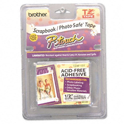 Brother P-Touch Products - Brother P-Touch - TZ Photo-Safe Tape Cartridge for P-Touch Labelers, 1/2w, Black on Clear - Sold As 1 Each - Acid-free adhesive makes these labels safe for photo albums and memory books. - The ideal way to label precious memorie