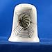 Porcelain China Thimble -- Peephole Style -- Spider in Web