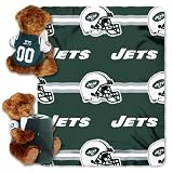 NFL New York Jets Bear Pillow and Throw Combo