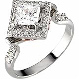 0.25 Ct.T.W. Round Brilliant Cut Diamonds, 14K. White & Rose Gold. White & Rose Gold Haloa Diamond Ring, Semi-Mount Setting
