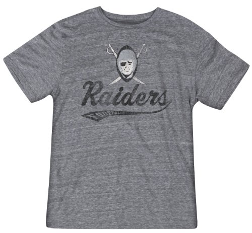 NFL Men's Oakland Raiders Retro Big Sweep Tee (Dark Grey, XX-Large)