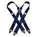 Holdup Classic Series Basic Blue X-Back Suspenders with patented black Gripper Clasp