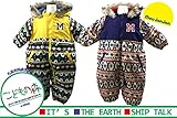 【子供服】 moujonjon (ムージョンジョン) はっ水加工ぞうさん柄ベビースノーコンビ 80cm～95cm M62184