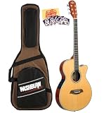 Oscar Schmidt by Washburn OG8CEN Folk-Size Cutaway Acoustic-Electric Guitar Bundle with Washburn GB70-F Deluxe Padded Gig Bag, Pick Card, and Polishing Cloth - Natural