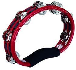 Meinl Tambourine, ABS Steel Jingles, Handheld Red