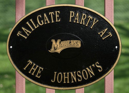 Florida Marlins Black & Gold Personalized Indoor/Outdoor Plaque