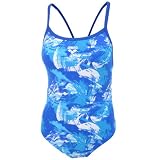 Arena Malaki Womens Blue High Leg Swimming Costume 12