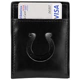 Fossil Indianapolis Colts Black Leather Card Holder & Money Clip