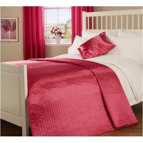 Passion Faux Silk Bedspread in Fuchsia