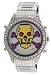 Geneva Elite Men's Iced Out Skull Face Diamond Bezel Watch
