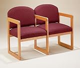 IMAGE OF Faustino Chair Factory Two Seater with Center Armrest in Desgn Fabric