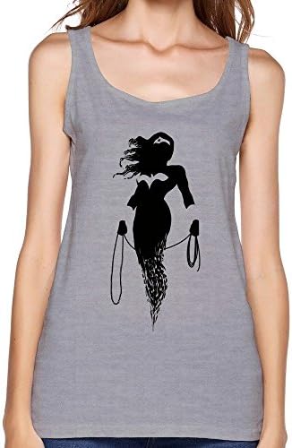 Seico Women's Wonder Woman Super Hero Tank Tops Gray Size M