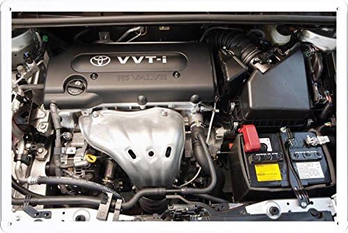 Vehicle Automobile Motor Car Toyota Vvt I 16 Valve Engine Tin Sign Metal Poster Plate (20x30cm) By Auto TinSign