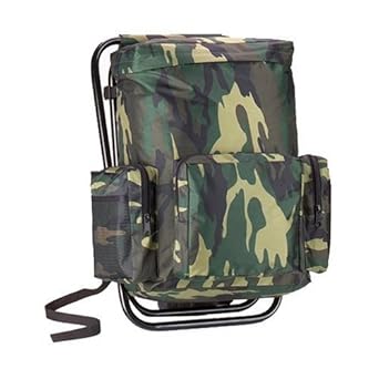 Backpack and Stool Combination - Woodland Camouflage