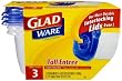Gladware Tall Entr&eacute;e Food Storage 42-Ounce, 3-Count Packages (Pack of 6)