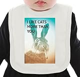 I Like Cats More Than You Rabbit ネクタイを有する有機ビブ Medium