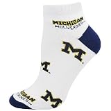 Michigan Wolverines Ladies White 6-11 Woven Logo Ankle Socks