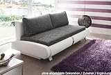 Doppelschlafsofa in Grau- Weiß, Schlaffunktion, Bettkasten, Maße: B/H/T ca. 217/81/100 cm
