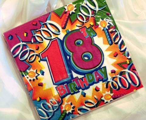 Childrens Toyshop  Spielwaren : Servietten -18er- Geburtstag 16 Stück