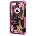 3 Layers Heavy Duty Rugged Real Tree Maple Camo Hard + Soft Case Cover + Stand for iPhone 5 5s + Stylus + Screen Protector - Pink