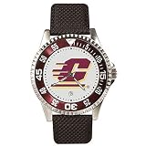 Central Michigan Chippewas Suntime Competitor Poly/Leather Band Watch - NCAA College Athletics
