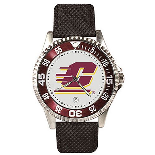 Central Michigan Chippewas Suntime Competitor Poly/Leather Band Watch - NCAA College Athletics