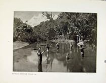 AUSTRALIAN ABORIGINALS SPEAR FISHING CRICKET MATCH ART