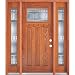 Classic Estate Doors BB74301-12SL-PA-MO-LH 12-Inch Square Top Lite Decorative Door with Sidelites, Left Hand Swing, Patina/Prefinished Medium Oak