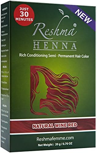 Reshma Henna Semi-Permanent Natural Hair Color - Natural Wine Red (Pack of 6)