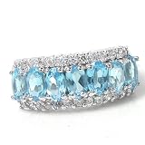 2.15ct Genuine Natural Blue Topaz Gemstone and Diamond 10k White Gold Ring(Last One)