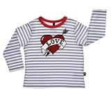 Rockabye-Baby Loveheart Tee Long Sleeve T-Shirt (Grey/White, 9-12 Months)
