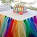 Stuffwholesale Fitted Party Table Skirt Children Party Decoration Table Cloth (Rainbow)