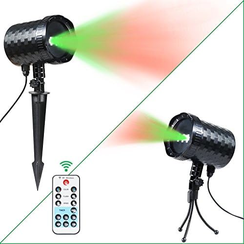 Outdoor Lighting Motion Star Christmas Lights Waterproof Green &amp; Red Laser Projector Rotation Starry Display for Decorating House Trees Garden Patio and Courtyard
