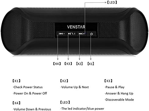 Wireless Speaker, Portable Bluetooth Stereo Speaker with 2 X 3w Surround Sound Boombox Buddy Speaker Ultra Bass Subwoofer Speaker, NFC Function Mic for All Phones and Tablet Iphone Samsung Nexus Laptops Computers Mp3 Player (Black)