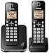 PANASONIC Expandable Cordless Phone System with Amber Backlit Display and Call Block â€“ 2 Handsets â€“ KX-TGC352B (Black)