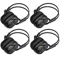 4 Pack of Two Channel Folding Universal Rear Entertainment System Infrared Headphones Wireless IR DVD Player Head Phones for in Car TV Video Audio Listening