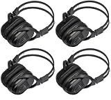 4 Pack of Two Channel Folding Universal Rear Entertainment System Infrared Headphones Wireless IR DVD Player Head Phones for in Car TV Video Audio Listening