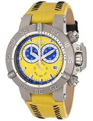 Invicta Womens 11635 Subaqua Chronograph Yellow Dial Yellow Leather Watch