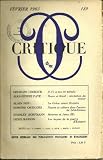 CRITIQUE, FEVRIER 1963, N°189