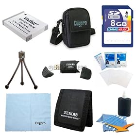 Canon Loaded Value 8GB Card and BP-6L Battery Kit for Canon SX500,SX260,D10,S95 & 500HS- Includes BP-6L 1100mah Battery Pack, 8GB Memory Card, Carrying Case, USB 2.0 Card Reader, Mini Tripod, 3 Card Memory Card Wallet, Cleaning Cloth, and more.