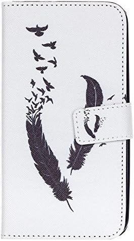 LG K10 Case, LG Premier LTE L62VL L61AL Case, Jamesay [Kickstand] Premium PU Leather Wallet Case Flip Cover Card Slots Pockets &amp; Stand For LG K10 - Two Feathers