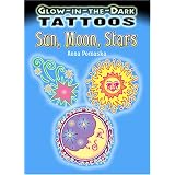 Glow-in-the-Dark Tattoos Sun, Moon, Stars