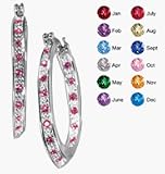 Avon Birthstone Hoop Earrings June/Alexandrite